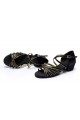 Women's Kids' Dance Shoes Latin/Ballroom Satin Chunky Heel Black Gold Dance Shoes D601020 Women's Kids' Dance Shoes Latin/Ballroom Satin Chunky Heel Black Gold Dance Shoes D601020