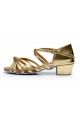 Women's Kids' Leatherette Dance Shoes Latin/Ballroom Chunky Heel Gold Dance Shoes D601021 Women's Kids' Leatherette Dance Shoes Latin/Ballroom Chunky Heel Gold Dance Shoes D601021