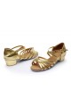 Women's Kids' Leatherette Dance Shoes Latin/Ballroom Chunky Heel Gold Dance Shoes D601021 Women's Kids' Leatherette Dance Shoes Latin/Ballroom Chunky Heel Gold Dance Shoes D601021