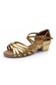 Women's Kids' Leatherette Dance Shoes Latin/Ballroom Chunky Heel Gold Dance Shoes D601021 Women's Kids' Leatherette Dance Shoes Latin/Ballroom Chunky Heel Gold Dance Shoes D601021