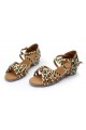 Women's Kids' Dance Shoes Latin/Ballroom Satin Chunky Heel Leopard Dance Shoes D601022