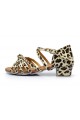 Women's Kids' Dance Shoes Latin/Ballroom Satin Chunky Heel Leopard Dance Shoes D601022 Women's Kids' Dance Shoes Latin/Ballroom Satin Chunky Heel Leopard Dance Shoes D601022