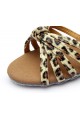 Women's Kids' Dance Shoes Latin/Ballroom Satin Chunky Heel Leopard Dance Shoes D601022 Women's Kids' Dance Shoes Latin/Ballroom Satin Chunky Heel Leopard Dance Shoes D601022