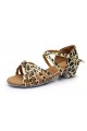 Women's Kids' Dance Shoes Latin/Ballroom Satin Chunky Heel Leopard Dance Shoes D601022