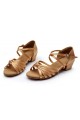Women's Kids' Dance Shoes Latin/Ballroom Satin Chunky Heel Nude Dance Shoes D601023 Women's Kids' Dance Shoes Latin/Ballroom Satin Chunky Heel Nude Dance Shoes D601023