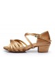 Women's Kids' Dance Shoes Latin/Ballroom Satin Chunky Heel Nude Dance Shoes D601023 Women's Kids' Dance Shoes Latin/Ballroom Satin Chunky Heel Nude Dance Shoes D601023