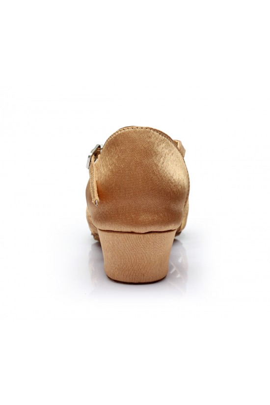 Women's Kids' Dance Shoes Latin/Ballroom Satin Chunky Heel Nude Dance Shoes D601023 Women's Kids' Dance Shoes Latin/Ballroom Satin Chunky Heel Nude Dance Shoes D601023