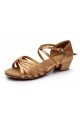 Women's Kids' Dance Shoes Latin/Ballroom Satin Chunky Heel Nude Dance Shoes D601023 Women's Kids' Dance Shoes Latin/Ballroom Satin Chunky Heel Nude Dance Shoes D601023