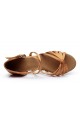 Women's Kids' Dance Shoes Latin/Ballroom Satin Chunky Heel Brown Dance Shoes D601024 Women's Kids' Dance Shoes Latin/Ballroom Satin Chunky Heel Brown Dance Shoes D601024