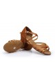 Women's Kids' Dance Shoes Latin/Ballroom Satin Chunky Heel Brown Dance Shoes D601024
