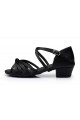 Women's Kids' Dance Shoes Latin/Ballroom Satin Chunky Heel Black Dance Shoes D601025 Women's Kids' Dance Shoes Latin/Ballroom Satin Chunky Heel Black Dance Shoes D601025