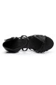 Women's Kids' Dance Shoes Latin/Ballroom Satin Chunky Heel Black Dance Shoes D601025 Women's Kids' Dance Shoes Latin/Ballroom Satin Chunky Heel Black Dance Shoes D601025