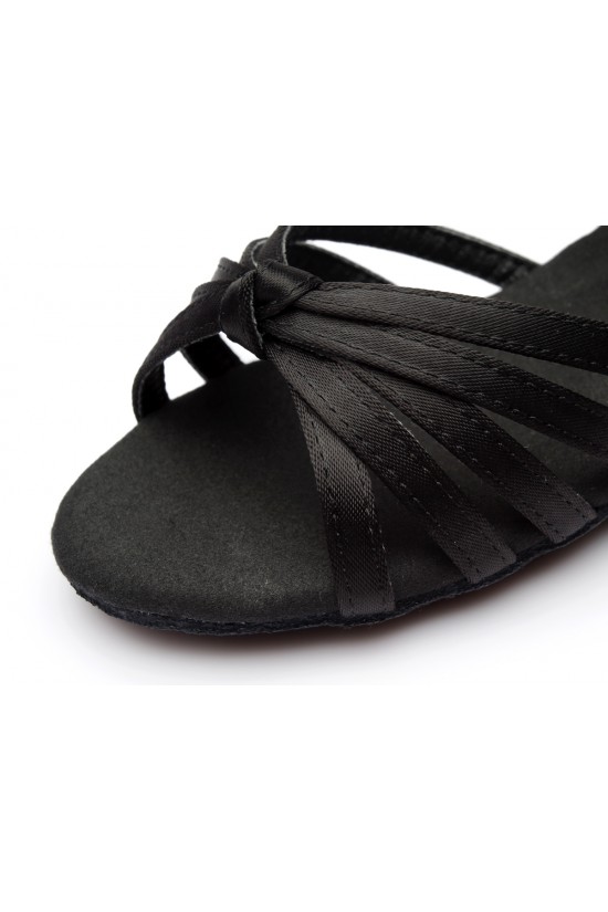 Women's Kids' Dance Shoes Latin/Ballroom Satin Chunky Heel Black Dance Shoes D601025 Women's Kids' Dance Shoes Latin/Ballroom Satin Chunky Heel Black Dance Shoes D601025