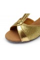 Women's Kids' Gold Sparkling Glitter Flats Latin T-Strap Dance Shoes Chunky Heels Wedding Party Shoes D601032