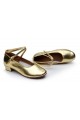 Women's Kids' Gold Leatherette Flats Latin Salsa Modern Dance Shoes Chunky Heels Wedding Party Shoes D601039