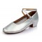 Women's Kids' Silver Leatherette Flats Latin Salsa Modern Dance Shoes Chunky Heels Wedding Party Shoes D601040