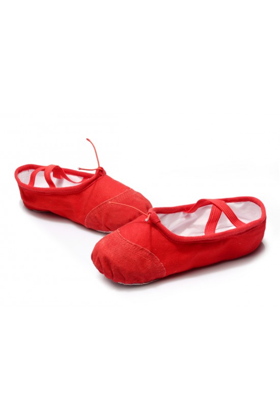 Women's Kids' Red Canvas Dance Shoes Ballet/Latin/Yoga/Dance Sneakers Canvas Flat Heel D601042