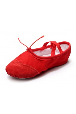 Women's Kids' Red Canvas Dance Shoes Ballet/Latin/Yoga/Dance Sneakers Canvas Flat Heel D601042
