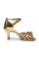 Women's Gold Leatherette Heels Sandals Latin Salsa With Ankle Strap Dance Shoes D602013 Women's Gold Leatherette Heels Sandals Latin Salsa With Ankle Strap Dance Shoes D602013