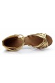 Women's Gold Leatherette Heels Sandals Latin Salsa With Ankle Strap Dance Shoes D602013 Women's Gold Leatherette Heels Sandals Latin Salsa With Ankle Strap Dance Shoes D602013