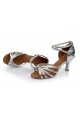 Women's Silver Leatherette Heels Sandals Latin Salsa With Ankle Strap Dance Shoes Wedding Party Shoes D602016 Women's Silver Leatherette Heels Sandals Latin Salsa With Ankle Strap Dance Shoes Wedding Party Shoes D602016