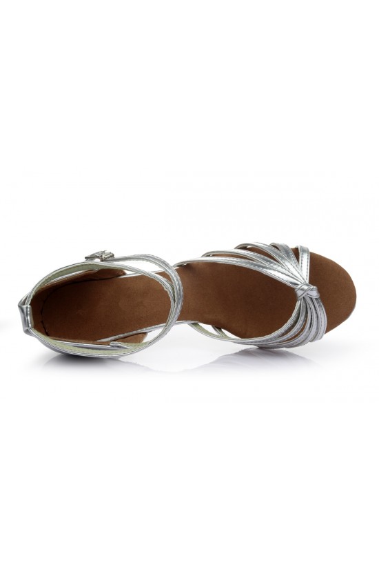 Women's Silver Leatherette Heels Sandals Latin Salsa With Ankle Strap Dance Shoes Wedding Party Shoes D602016 Women's Silver Leatherette Heels Sandals Latin Salsa With Ankle Strap Dance Shoes Wedding Party Shoes D602016