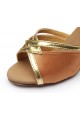 Women's Brown Satin Heels Sandals Latin Salsa With Ankle Strap Dance Shoes D602026