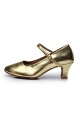 Women's Gold Leatherette Heels Latin Salsa With Ankle Strap Dance Shoes Wedding Party Shoes D602039