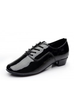 Men's Kids' Black Leatherette Modern Ballroom Latin Dance Shoes Dance Sneakers Flat Heel D603001