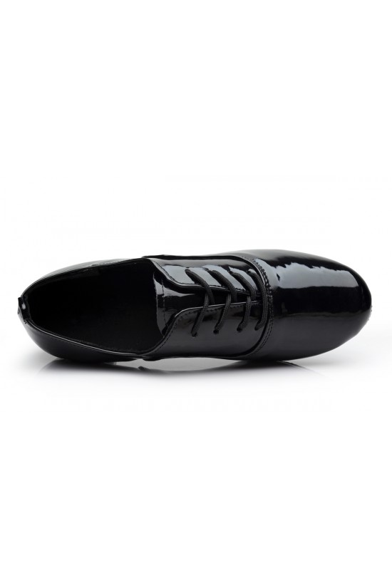 Men's Kids' Black Leatherette Modern Ballroom Latin Dance Shoes Dance Sneakers Flat Heel D603001