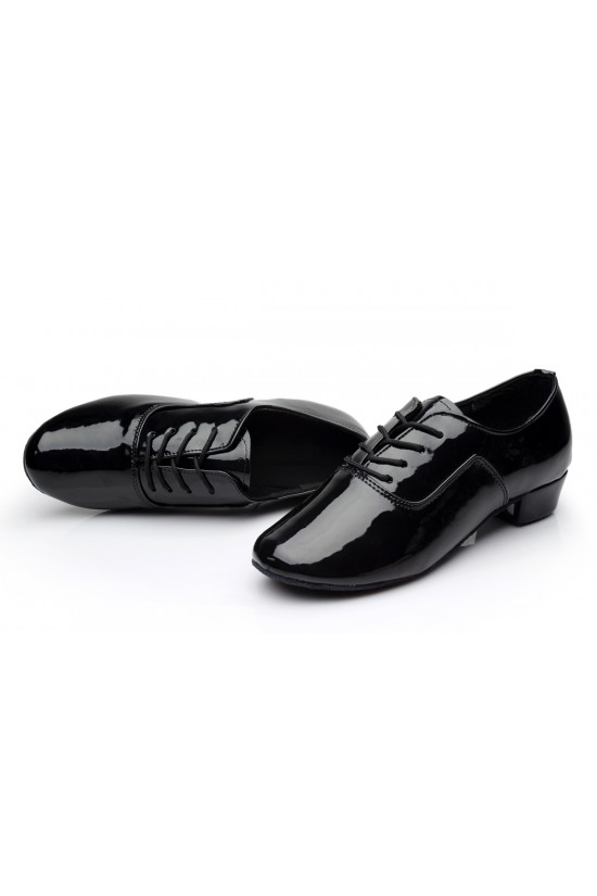 Men's Kids' Black Leatherette Modern Ballroom Latin Dance Shoes Dance Sneakers Flat Heel D603001