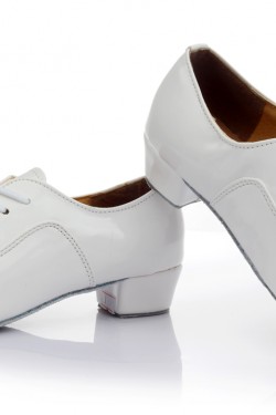 Men's Kids' White Leatherette Modern Ballroom Latin Dance Shoes Dance Sneakers Flat Heel D603003