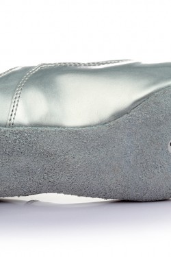 Men's Kids' Silver Leatherette Modern Ballroom Latin Dance Shoes Dance Sneakers Flat Heel D603004