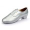 Men's Kids' Silver Leatherette Modern Ballroom Latin Dance Shoes Dance Sneakers Flat Heel D603004