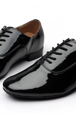 Men's Kids' Black Leatherette Modern Ballroom Latin Dance Shoes Dance Sneakers Flat Heel D603005