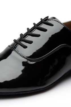 Men's Kids' Black Leatherette Modern Ballroom Latin Dance Shoes Dance Sneakers Flat Heel D603005