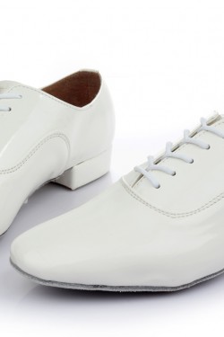 Men's Kids' White Leatherette Modern Ballroom Latin Dance Shoes Dance Sneakers Flat Heel D603006