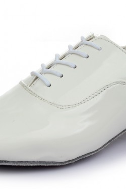 Men's Kids' White Leatherette Modern Ballroom Latin Dance Shoes Dance Sneakers Flat Heel D603006