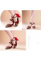 Women's Red Black Gold Women's Piscine Mouth Shoes Open Toe Modern Ballroom/Latin Dance Shoes D801001