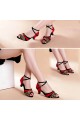 Women's Red Black Gold Women's Piscine Mouth Shoes Open Toe Modern Ballroom/Latin Dance Shoes D801001