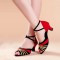 Women's Red Black Gold Women's Piscine Mouth Shoes Open Toe Modern Ballroom/Latin Dance Shoes D801001