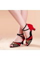 Women's Red Black Gold Women's Piscine Mouth Shoes Open Toe Modern Ballroom/Latin Dance Shoes D801001