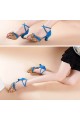 Women's Blue Gold Women's Piscine Mouth Shoes Open Toe Modern Ballroom/Latin Dance Shoes D801004