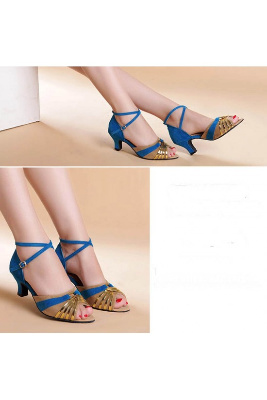 Women's Blue Gold Women's Piscine Mouth Shoes Open Toe Modern Ballroom/Latin Dance Shoes D801004 Women's Blue Gold Women's Piscine Mouth Shoes Open Toe Modern Ballroom/Latin Dance Shoes D801004