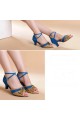 Women's Blue Gold Women's Piscine Mouth Shoes Open Toe Modern Ballroom/Latin Dance Shoes D801004