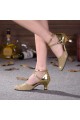 Women's Gold Sparkling Glitter Upper Latin/Ballroom Dance Performance Shoes Wedding Party Shoes D801007