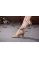 Women's Gold Sparkling Glitter Upper Latin/Ballroom Dance Performance Shoes Wedding Party Shoes D801007