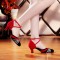 Women's Heels Pumps Modern With Buckle Latin/Ballroom/Salsa Dance Shoes Red Black Silver D801018