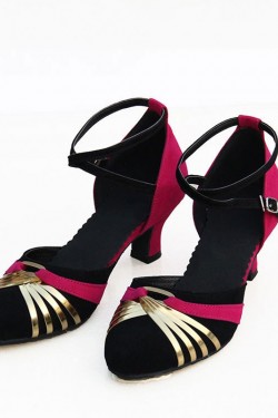 Women's Heels Pumps Modern With Buckle Latin/Ballroom/Salsa Dance Shoes Rose Red Black Gold D801019
