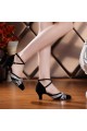 Women's Heels Pumps Modern With Buckle Latin/Ballroom/Salsa Black Silver Dance Shoes D801021 Women's Heels Pumps Modern With Buckle Latin/Ballroom/Salsa Black Silver Dance Shoes D801021